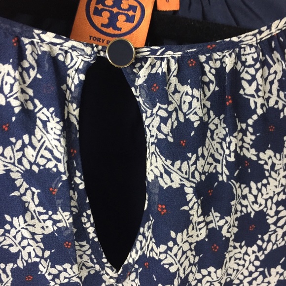 Tory Burch Lisa Silk Floral Keyhole Dress Size 6 - Picture 7 of 14